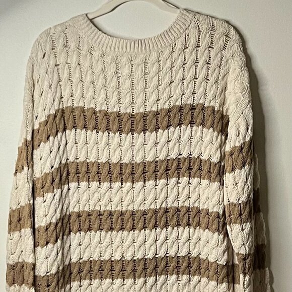 Anthropologie Pilcro Longline Stitch Sweater Size M in Neutral Color - Picture 5 of 9